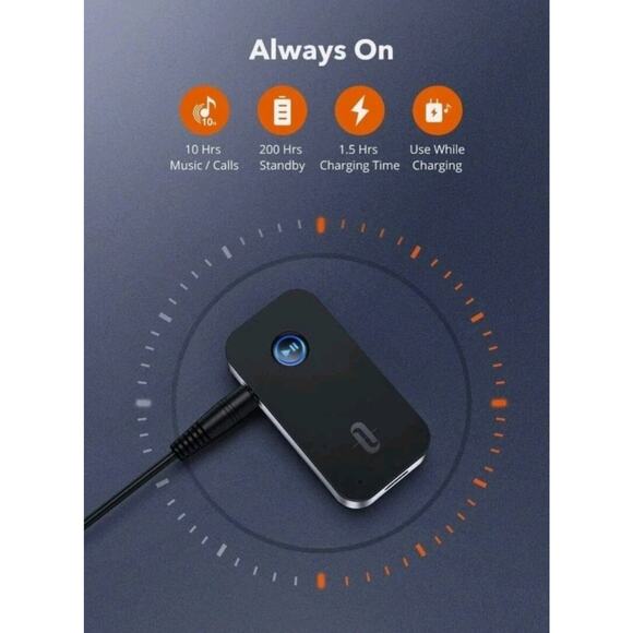 TaoTronics TT-BR05 Bluetooth Receiver/Car Kit Wireless Audio Adapter SB43 - Picture 3 of 5